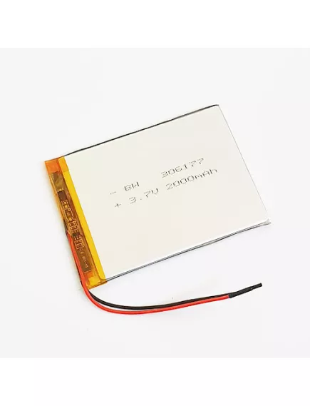 АККУМУЛЯТОР LP 306177-PCM (77х61х3,0мм) 3,7v 2000mAh Li-Pol (с платой защиты- PCM), (элемент) провода под пайку - С платой защиты - Радиомир Саратов