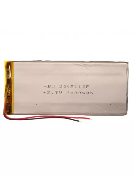 АККУМУЛЯТОР LP 3045110-PCM (110х45х3,0мм) 3,7v 3400mAh Li-Pol (с платой защиты- PCM), (элемент) провода под пайку - С платой защиты - Радиомир Саратов