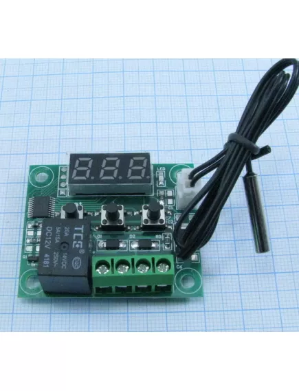 ТЕРМОРЕЛЕ цифровое W1209 (-50...+110гр.С) Напряжение питаня:12VDC; плата без корпуса; max ток: (5А/ 220VAC; 15А/ 14VDC);с вынос. датчиком NTC (10К 0.5%) на кабеле L=0,3м; LED индикац; ток 30mA; габар:40х48х14мм - Термостаты, термореле - Радиомир Саратов
