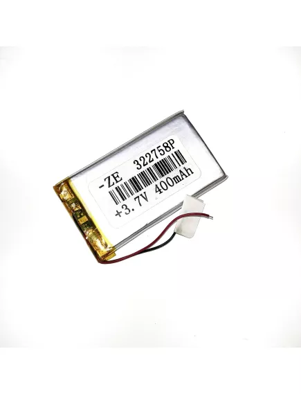 АККУМУЛЯТОР LP 322758-PCM (58х27х3,2мм) 3,7v 400mAh Li-Pol (с платой защиты- PCM), (элемент) провода под пайку - С платой защиты - Радиомир Саратов