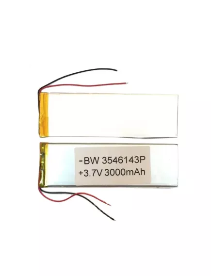 АККУМУЛЯТОР LP 3546143-PCM (143х46х3,5мм) 3,7v 3000mAh Li-Pol (с платой защиты- PCM), (элемент) провода под пайку - С платой защиты - Радиомир Саратов