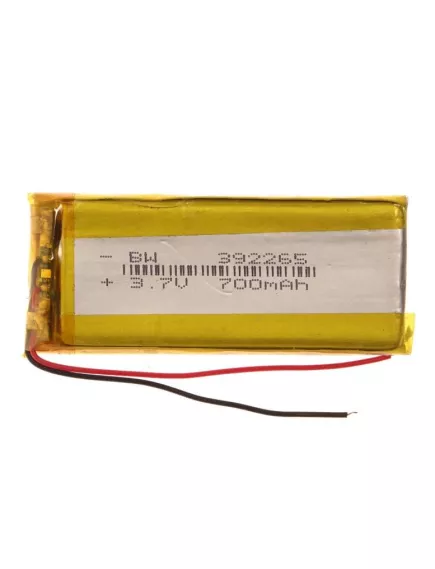 АККУМУЛЯТОР LP 392265-PCM (65х22х3,9мм) 3,7v 700mAh Li-Pol (с платой защиты- PCM), (элемент) провода под пайку - С платой защиты - Радиомир Саратов