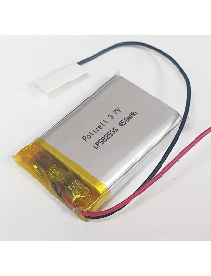 АККУМУЛЯТОР LP 582535-PCM (35х25х5,8мм) 3,7v 450mAh Li-Pol (с платой защиты- PCM), (элемент) провода под пайку (PoliCell) (~=602535) - С платой защиты - Радиомир Саратов