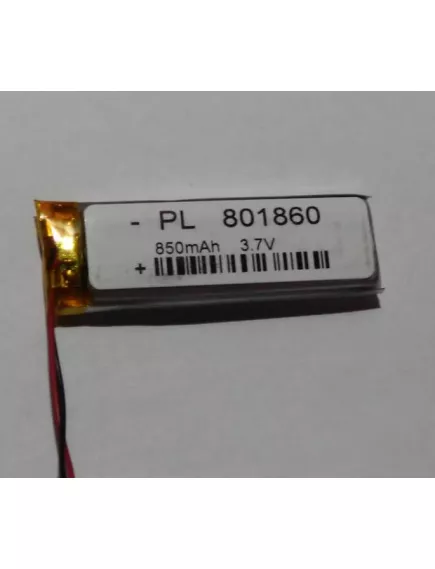 АККУМУЛЯТОР LP 801860-PCM (60х18х8,0мм) 3,7v 850mAh Li-Pol (с платой защиты- PCM), (элемент) провода под пайку - С платой защиты - Радиомир Саратов