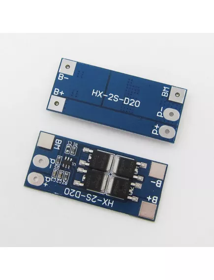 Плата PCB (защиты) для 2-х Li-FePO4 3.2V АКБ, до 20А без балансировки, , для контроля заряда/ разряда 45х19мм, - Платы контроля заряд/разряд для Li-FePO4 АКБ  (BMS) - Радиомир Саратов