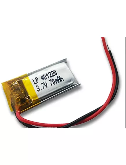 АККУМУЛЯТОР LP 401220-PCM (20х12х4,0мм) 3,7v 70mAh Li-Pol (с платой защиты- PCM), (элемент) два провода под пайку - С платой защиты - Радиомир Саратов