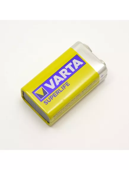 БАТАРЕЙКА КРОНА 6F22 9V VARTA <2022> Zinc Carbon (SUPERLIFE) (BL-1), ( Цена за 1шт.) Для устройств с постоянным невысоким энергопотребл: настенные часы; будильники; фонари; пульты дистанц.управл; игрушки; радио. t экспл: -5...+55°C - Солевые, угольно-цинковые батарейки - Радиомир Саратов