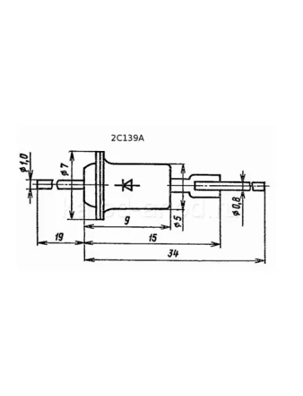 Стабилитрон 2С139А (КС139Р) 3,9V сплавной, кремниевый - Стабилитроны  отечественные - Радиомир Саратов