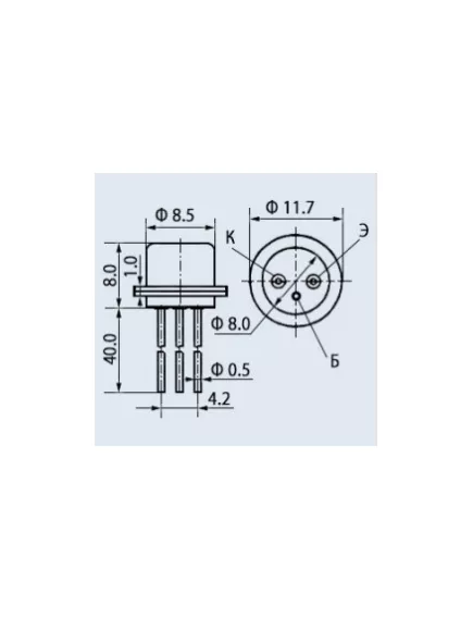 Транзистор МП21Б никель 150mW; Ucb: 70V; Uce: 40V; Ueb: 50V; Ic: 300mA; Tj: 85°C; Ft: 0.5MHz; Cc: -; Hfe: 20/80 P-N-P - Германиевые - Радиомир Саратов
