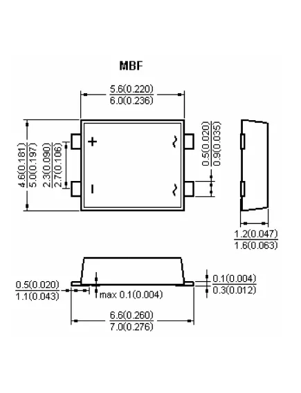 Диод Шоттки KMB28F MBF  6х5мм -  2.0-2.1A - Радиомир Саратов