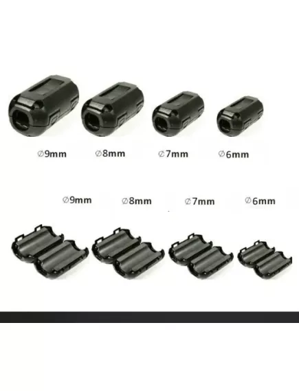 Фильтр Ферритовый на кабель OD= 8,0mm с защелкой (черный)   (35х19мм) - Сетевые на кабель - Радиомир Саратов