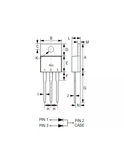 Диод Шоттки   16A  MBR1645CT (MBR1545CT/PBYR1645) TO220-3 - 15A-16A - Радиомир Саратов