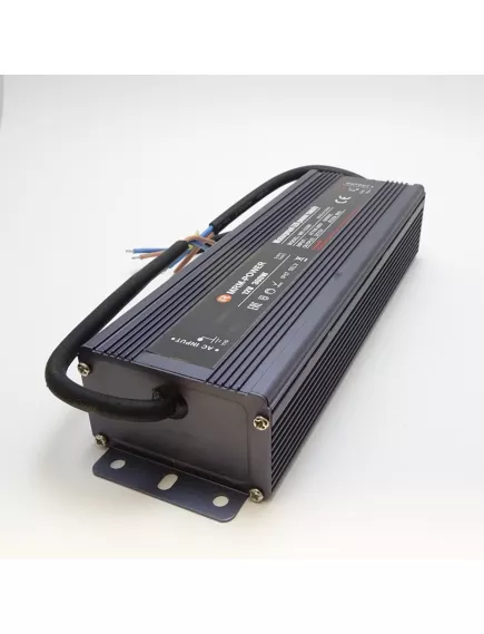 Блок питания для св/д техники, 12V, 25A, 300W, с проводами, Strait (узкий), 200x78x39мм, IP67, вх: AC 220-250V, металл SLS-N-300W - 16.5 - 42A 12V ( 200-500W) IP20-IP67  Блоки пит.для св/д техники - Радиомир Саратов