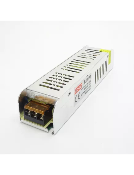 Блок питания для св/д техники, 12V, 8.3A, 100W, разъем под болт, Strait (узкий), 187x47x37мм, IP22, вх: AC 110-240V, вх. разъем: разъем под болт, металл -  8.3 - 12.5A 12V (100-150W) IP20-IP67 Блоки пит.для св/д техники - Радиомир Саратов