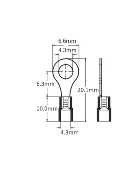 КЛЕММА КОЛЬЦЕВАЯ ИЗОЛ ПОД М4/0.5-1.5мм2 ЧЕРНАЯ (22-16AWG)  (RV1.25-4) НКИ -  М4 - Радиомир Саратов