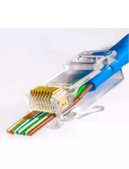 ШТЕКЕР-КОННЕКТОР 8P8C RJ45 (СО СКВОЗНЫМ ОТВЕРСТИЕМ) LAN-разъем CAT5e UTP LC-PTU-01/100 универсальная 6 микрон (RG45) - Штекер - Радиомир Саратов