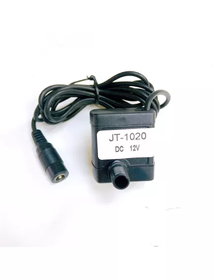 ПОМПА миниатюрная для прокачки воды черная DC Pump JT-1020 (150 л/час); U=5-12V; I=130-350mA; P=4.2W; высота напора: 100-160 см; с кабелем (L=1.5м) с гнездом питания со штырем 5,5*2,1;  IP67; крепление: присоски; размеры: 34х42х36 мм; вес= 100гр. предназн - Помпы воздушные, водяные, клапаны - Радиомир Саратов