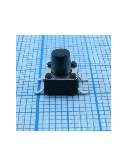 Микрокнопка квадратная тактовая, 4pin, 6x6x6,5мм, L=3,5мм, SMD (№130) - Микрокнопки тактовые - Радиомир Саратов