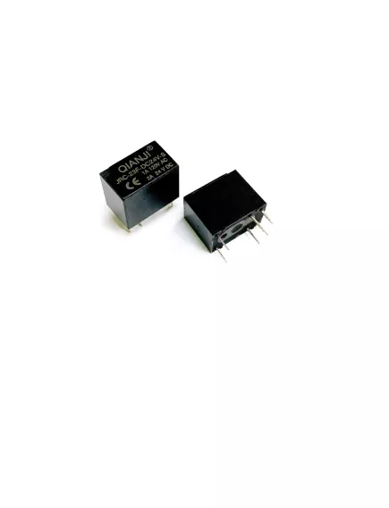 Реле э/м DC24V 2A 6pin, пайка (PCB), Контакты: 1 перекл.группа (1С) (24VDC/1A; 120VAC/1A) 12,5x7,5x10,3мм (QIANJI JRC-23F-24VDC-S-0.2) -  2А/24VDC (ток /раб.напряж. реле) - Радиомир Саратов