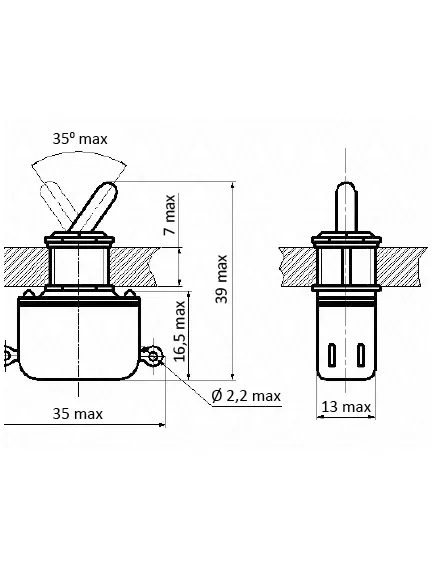 Тумблер, 4pin, AC 220/250V 1A 60W (ТВ2-1) - Тумблеры отечественные - Радиомир Саратов