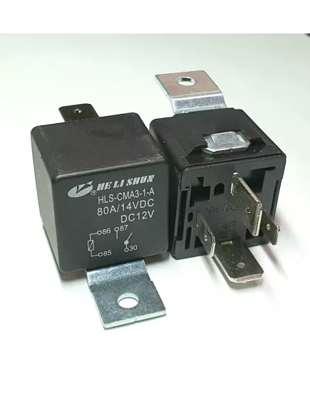 Реле э/м DC12V 80A 4pin, в панель, Контакты: 1гр. на замыкание (1А) (80A/14VDC) 28x28x26мм (HE LI SHUN HLS-CMA3-1-A) с креплением - 80А/12VDC (ток /раб.напряж. реле) - Радиомир Саратов