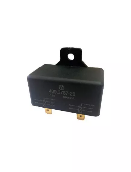 Реле э/м DC12V 40/30A 10pin, в панель, Контакты: 2 перекл.группы (2С) 37x55x30мм (ЭНЕРГОМАШ 409.3787-20) 2 независимых реле (5pin+5pin) в одном корпусе, с креплением - 40А/12VDC (ток /раб.напряж. реле) - Радиомир Саратов