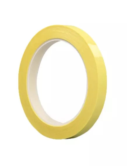 Термостойкая клейкая полиэфирная (майларовая) лента желтая 5 мм.*50м. Толщина ленты: (0,06 мм.)  t=200С - Термостойкая клейкая полиэфирная лента - Радиомир Саратов