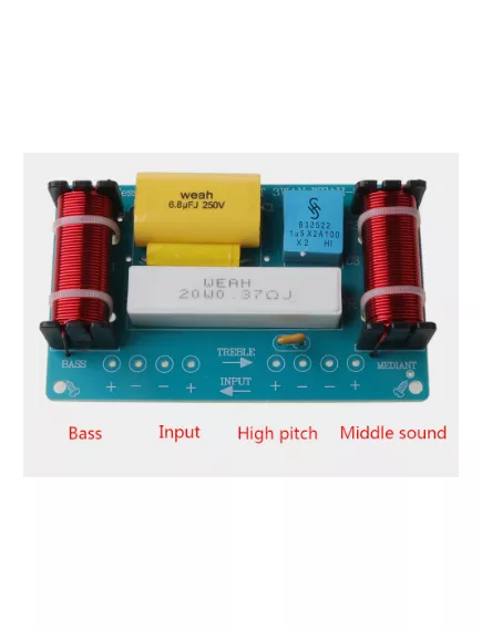 Разделительно частотный фильтр (Кроссовер) WEAH-338 (WEAH338) max мощ. 120W, 3 канала - Кроссоверы (фильтры для АС) - Радиомир Саратов