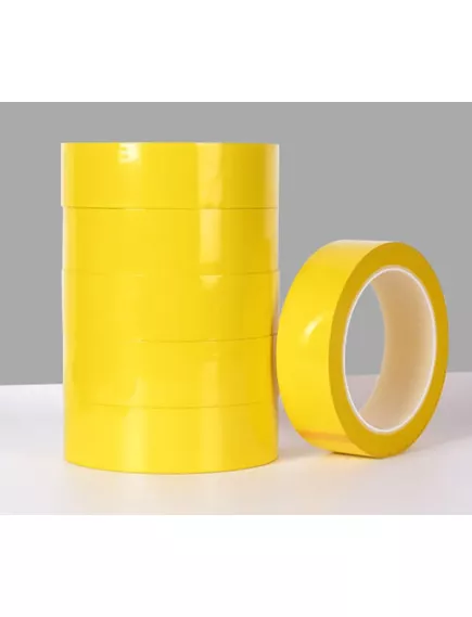 Термостойкая клейкая полиэфирная (майларовая) лента желтая 30 мм.*50м. Толщина ленты: (0,06 мм.)  t=200С - Термостойкая клейкая полиэфирная лента - Радиомир Саратов