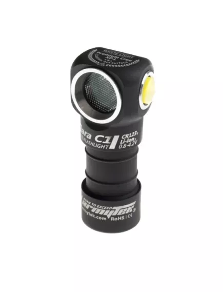 Фонарь головной св/диодный Armytek Tiara C1 v2 XP-L, белый свет, 800Lm / 2160Cd  мощный светодиод, 70-120*  ZOOM, 6 режимов свечения,   заряд от  1xCR123A или  RCR123 или 18350) - Головные светодиодные фонари - Радиомир Саратов