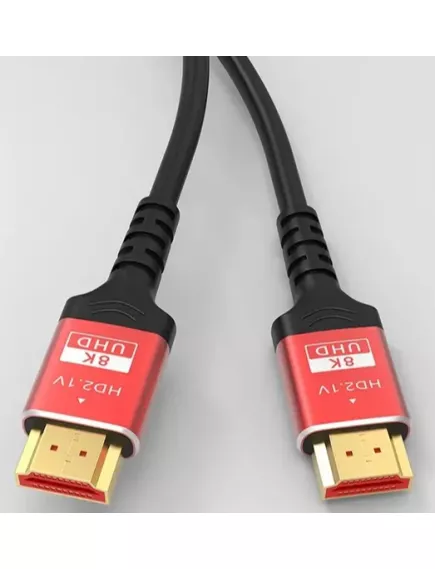 КАБЕЛЬ HDMI  1.5м "шт" - HDMI "шт" 8K/60Гц, 4K/120Гц HDMI 2.1v красный-позолоченный Разрешение: 8K/4K/2K HD - Version 2.0/2.1 - Радиомир Саратов