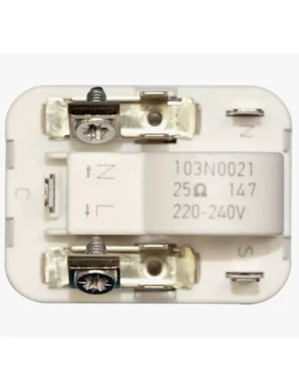 Реле Danffoss пусковое 5PIN 103N0021  пускозащитное для компрессоров к холодильникам, 220-240V, 25 Om, 48,5 х 37 мм, Подходит для компрессоров серии TL, NL, FR, SC, PL/ Контакт "S" используется для подключения ёмкостного конденсатора - Реле пускозащитные - Радиомир Саратов