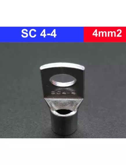 Наконечник (обжимная клемма) М4 для силового кабеля 4mm2; SC4-4 (КВТ4-4) (TML4-4) предназначена для оконцевания проводов и кабелей с медными жилами на напряжение до 35kV - под кабель  4mm2 - Радиомир Саратов