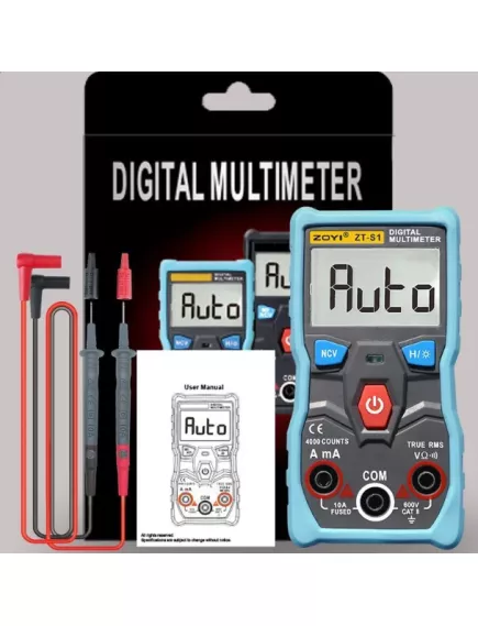 Мультиметр цифровой ZOYI ZT-S1, разряд.:4 000, U(dc): 600V, U(ac): 600V, I(dc): 10A, I(ac): 10A, R:40МΩ, True RMS, NCV, HOLD, прозвонка соединений - Мультиметры с автоматическим выбором пределов измерения - Радиомир Саратов
