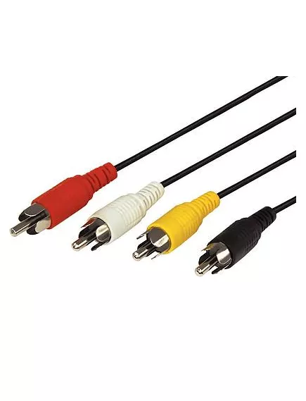 КАБЕЛЬ SCART х 4RCAm (стерео) 1.0 м ЧЕРНЫЙ (SCART-4*RCA  1 м) - SCART - Радиомир Саратов