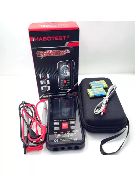 Мультиметр цифровой, Smart HABOTEST HT116, разряд.:10 000, U(dc): 1 000V, U(ac): 750V, I(dc): 10A, I(ac): 10A, F:10 000kHZ, C:100 000mkF, R:100МΩ, t:1 000°C, True RMS, NCV, LIVE, HOLD, прозвонка соединений, тест диодов - Мультиметры с автоматическим выбором пределов измерения - Радиомир Саратов