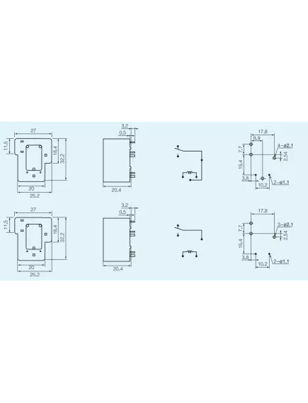 Реле э/м DC12V 40/30A 6pin, пайка (PCB), Контакты: 1 перекл.группа (1С) 27x32,2x20,4мм (QIANJI JQX-15F(T90)) - 40А/12VDC (ток /раб.напряж. реле) - Радиомир Саратов