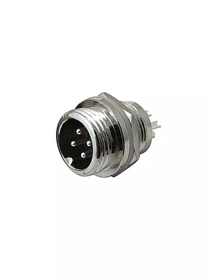 РАЗЪЕМ GX12M-4B MIC12 4P (D12mm) 4PIN ШТЕКЕР НА КОРПУС под пайку металл. (1-566-4) (ответная часть гнездо GX12 12M-4A 12417) - на корпус - Радиомир Саратов