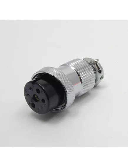 РАЗЪЕМ GX12 MIC12 7P (D12mm) 7PIN ГНЕЗДО НА КАБЕЛЬ под пайку металл.(ответная часть штекер на корпус MIC12 7P (13084))   PREMIER - на кабель - Радиомир Саратов