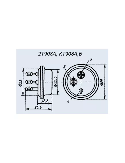 Транзистор биполярный КТ908А - Кремниевые - Радиомир Саратов