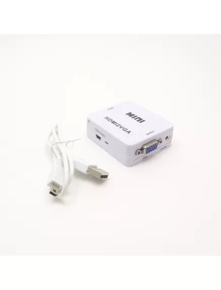 КОНВЕРТЕР HDMI в SVGA (In: HDMI (гн) Out: SVGA (гн))+AUX Аudio-3.5(гн)) + кабель microUSB-Питание  в комплекте;  для подключения монитора или ЖК- проектора к телевизору, ноутбуку,компьютеру - HDMI в SVGA конверторы - Радиомир Саратов