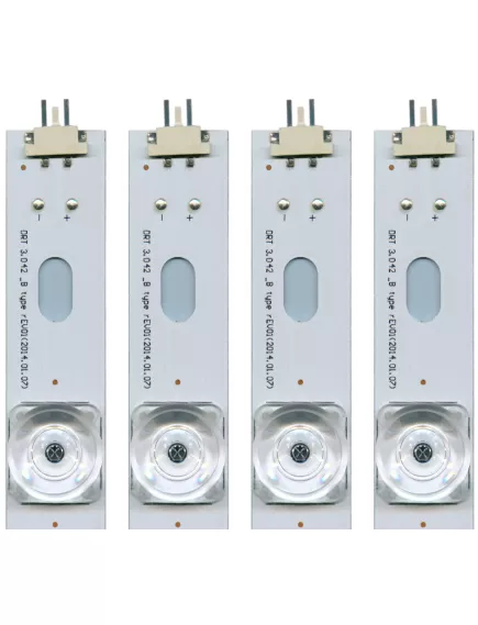 Светодиодная планка для подсветки ЖК панелей 42" (4+4линзы) DRT 3.0 42" (825 мм 8 квадратных линз) (Компл. из 2-х частей A+B) DRT3.0 42"_A Type Rev00/DRT3.0 42"_B Type Rev00) подкл.разъём 2PIN/ 825х18мм/ 8 св/д с линзами 4+4 платформа метал. - 6V - Радиомир Саратов