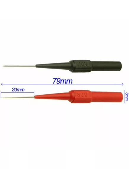 НАСАДКА- ИГЛА на разъем БАНАН мультиметра 1A  30V 0.7мм (Комплект 2шт: красн.+черн.) (щупы для мультиметра) - Шнуры для мультиметров - Радиомир Саратов