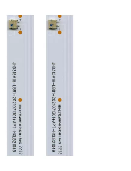 Светодиодная планка для подсветки ЖК панелей 32" (3V) (5+5линз) JHD315V1H-LB81 (комплект 2 планки по 557 мм 5+5 линз) Uпит. св/д.=3V, Разъем подкл 2pin гн. Платформа алюмин. без термоскотча - 3V - Радиомир Саратов