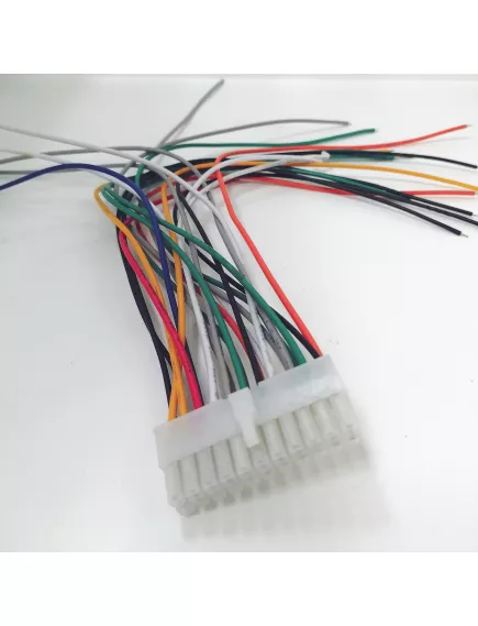 РАЗЪЕМ питания низковольт 22pin шаг 4.2мм (MINI-FIT) (MX5557) с проводами 18-20 AWG(0.5-0.75 кв.мм) (штыревая часть MF-2x11F wire 0.3m) 47х18,7х14мм (ответная гнездовая часть MF-2x11M) с фиксац, 300V, ток 7A - Разъемы низковольтные на кабель MINI-FIT-Штекер - Радиомир Саратов