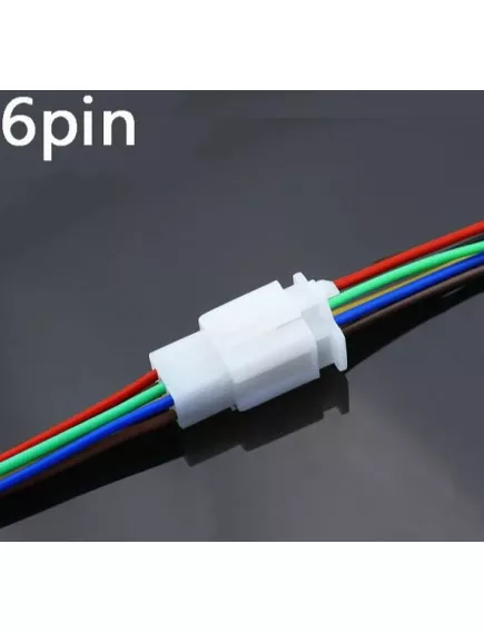 Разъем Межплатный кабель питания 6PIN КОМПЛЕКТ 20AWG=0,5мм2 провода 3х90мм (штекер+гнездо) с проводами(красн/черн/зелен/желт/син/коричн) (DJ7021A-2.8 шт. + DJ7021A-2.8 гн.) серия:2.85 - Прямоугольные серия DJ7021A... - Радиомир Саратов