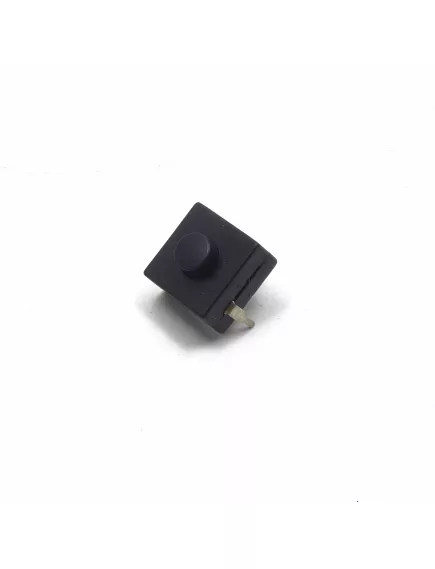 Кнопка квадратная для фонарика, 2pin, OFF-ON, AC 220/250V 0.5A, под пайку, 12x12x6,5мм, нормально разомкнут, корпус: черный (PBS-2) - Кнопки для фонариков - Радиомир Саратов