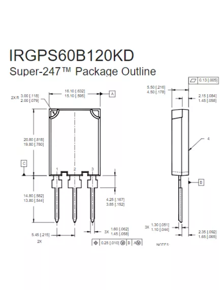 Транзистор IGBT 105A , 1200V IRGPS60B120KD TO247 - Транзисторы  имп. N-IGBT - Радиомир Саратов