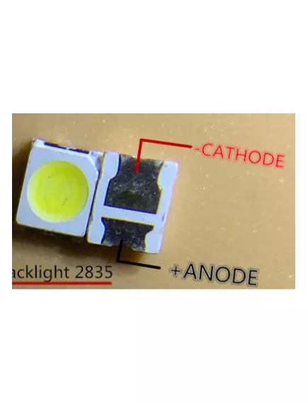 СВЕТОДИОД SMD 3228 1.5W , 3V (3.2x2.8х0.8mm) (большой контакт - (Катод)) (2828) 3.3-3.5V, 3V-180mA/3.5V-350mA , Samsung (SPBWH1320S1E) (марк. SPBWH1320S1EVC1BIB TT321A) угол обзора:120 Гр./световой Поток:30lm Яркость (Iv):36CD Цвет Коррелир.Темп.(Для ремо - 3228 SMD светодиоды - Радиомир Саратов