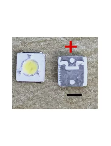 СВЕТОДИОД SMD 3535 1W , 3V (3.5x3.5x0.6mm) (большой контакт - (Катод)) U=3,0V, 110Lm I=280 mA 11000°K цвет: холодный белый свет (Для ремонта подсветки ЖК/LED - 3V - Радиомир Саратов